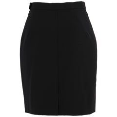 HERMES Paris Black Classic Pencil Skirt Size 38