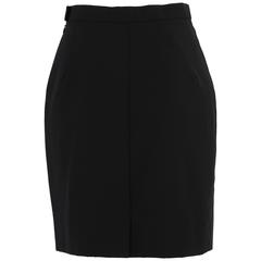 HERMES Paris Black Classic Pencil Skirt Size 38 7