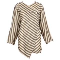Vintage 1980's ISSEY MIYAKE lightweight striped cotton tunic top