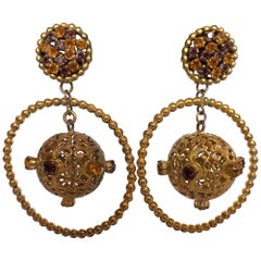 Isabel Canovas - Boucles d'oreilles vintage ornées de bijoux