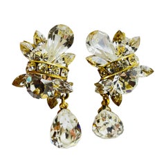 Designer-Laufsteg-Ohrclips aus Goldglas in Gold