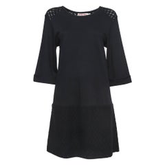 See by Chloe Black Lace and Cotton Long Sleeve Short Dress S