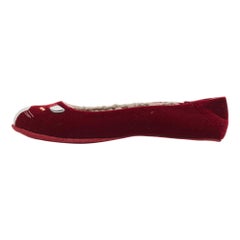 Marc by Marc Jacobs Burgundy Velvet Cat Ballet Flats Size 37.5