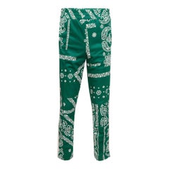 Palm Angels Green Bandana Print Technical Knit Track Pants L
