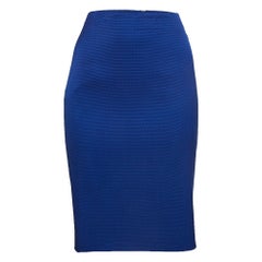 Emporio Armani Blue Canvas Pencil Skirt M