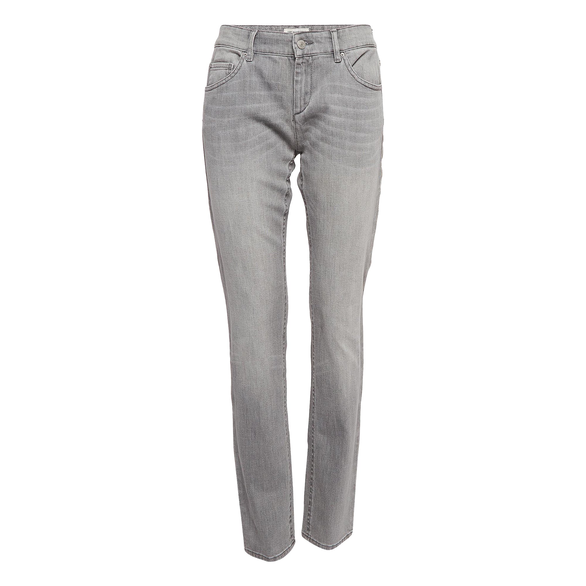Isabel Marant Etoile Light Grey Side Trim Denim Purder Jeans L Waist 33" For Sale