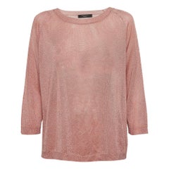 Felpa girocollo Weekend Max Mara Metallic Pink Lurex Knit M