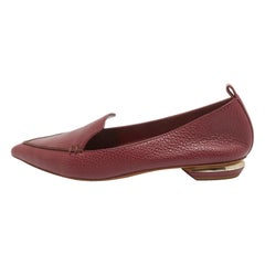 Nicholas Kirkwood Burgundy Leather Beya Loafers Size 36.5