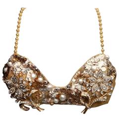 Vintage Christian Dior by Ferre Documented Gold-tone Jewellery Bra, 1993 