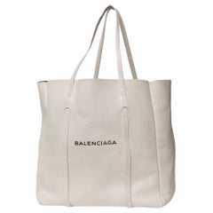 Borsa A Spalla Balenciaga Eveyday Cabas Groß Bianca