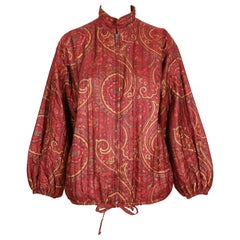 Vintage 1977 YVES SAINT LAURENT paisley printed quilted silk jacket