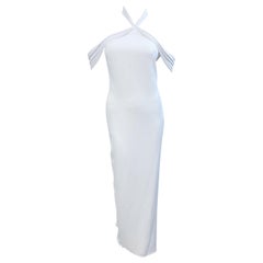 Brandon Maxwell - Primavera 2018 - abito bianco con aletta e vestizione greca