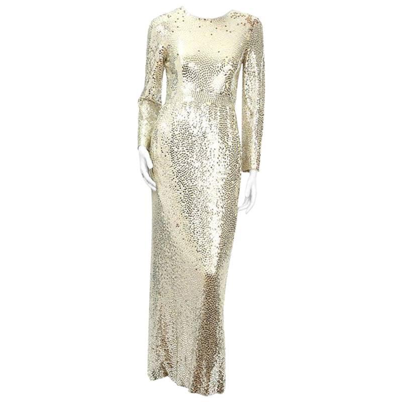 Norman Norell Long Sleeve Paillette Dress 1960s