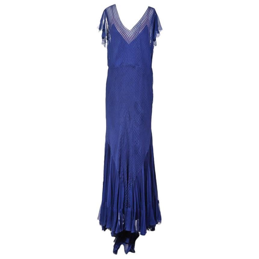 Norman Hartnell Chiffon Gown with Slip circa 1940s