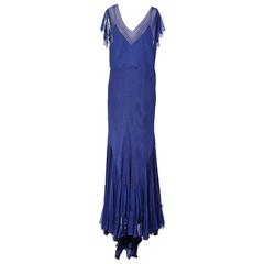 Norman Hartnell Chiffon Gown with Slip circa 1940s 12