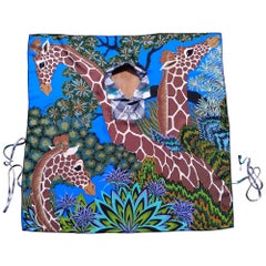 Hermès Backless Tunic Blouse Top The Three Graces Alice Shirley Giraffes Silk