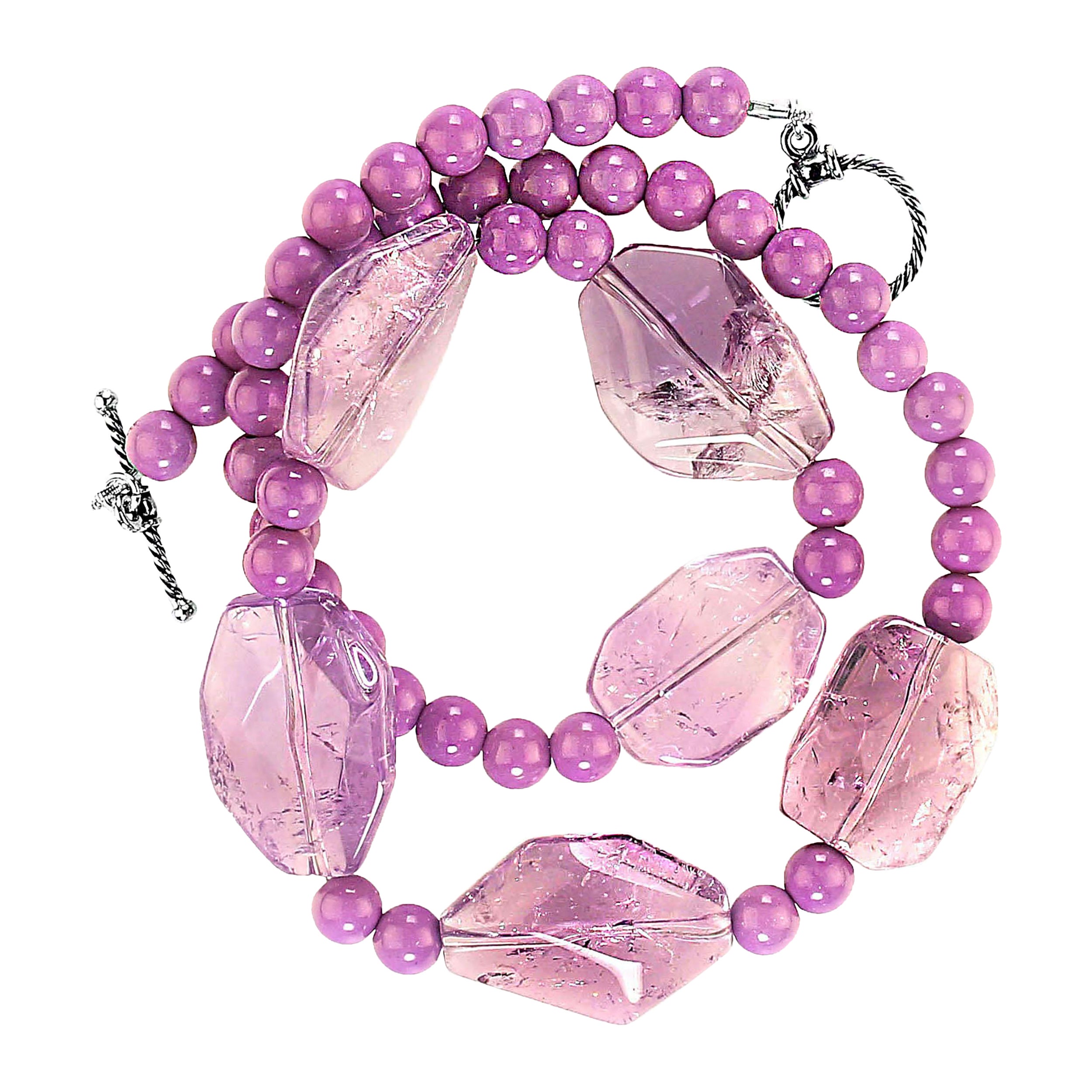 Ajd Collar de amatista y fosfosiderita de 17 pulgadas