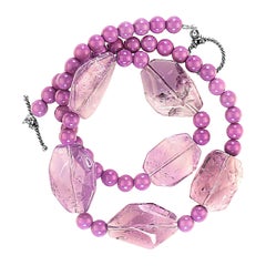 Collana Ajd di 17 pollici con ametista e fosfosiderite