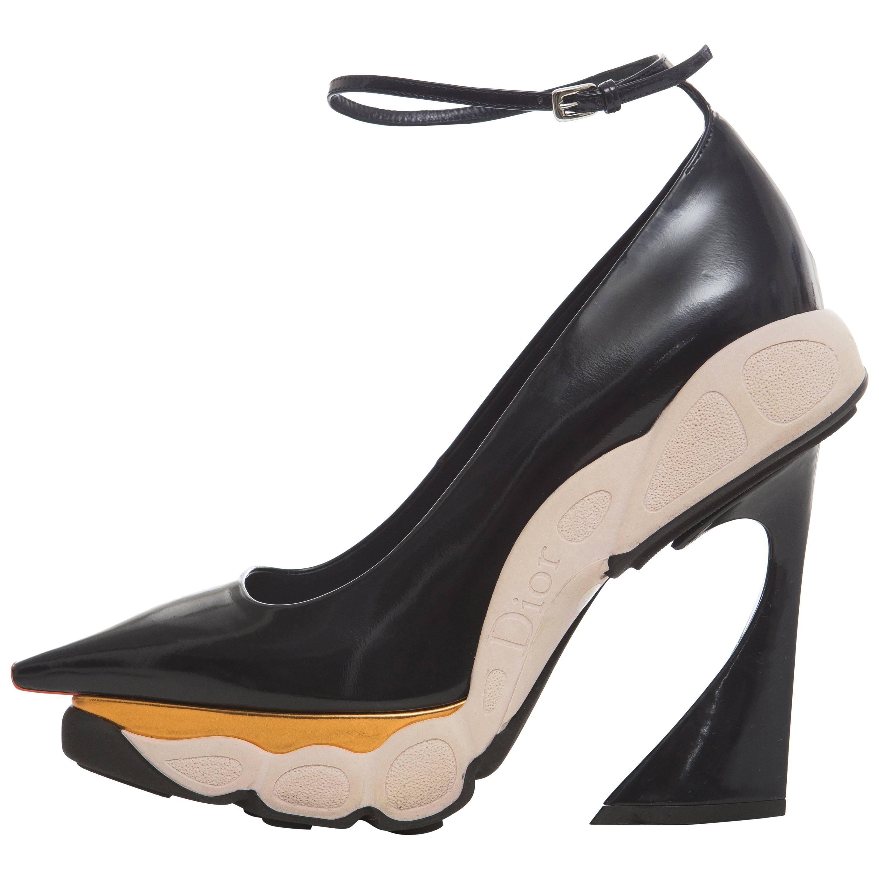  Raf Simons For Christian Dior Patent Leather Runway Sneaker Pumps, Fall 2014