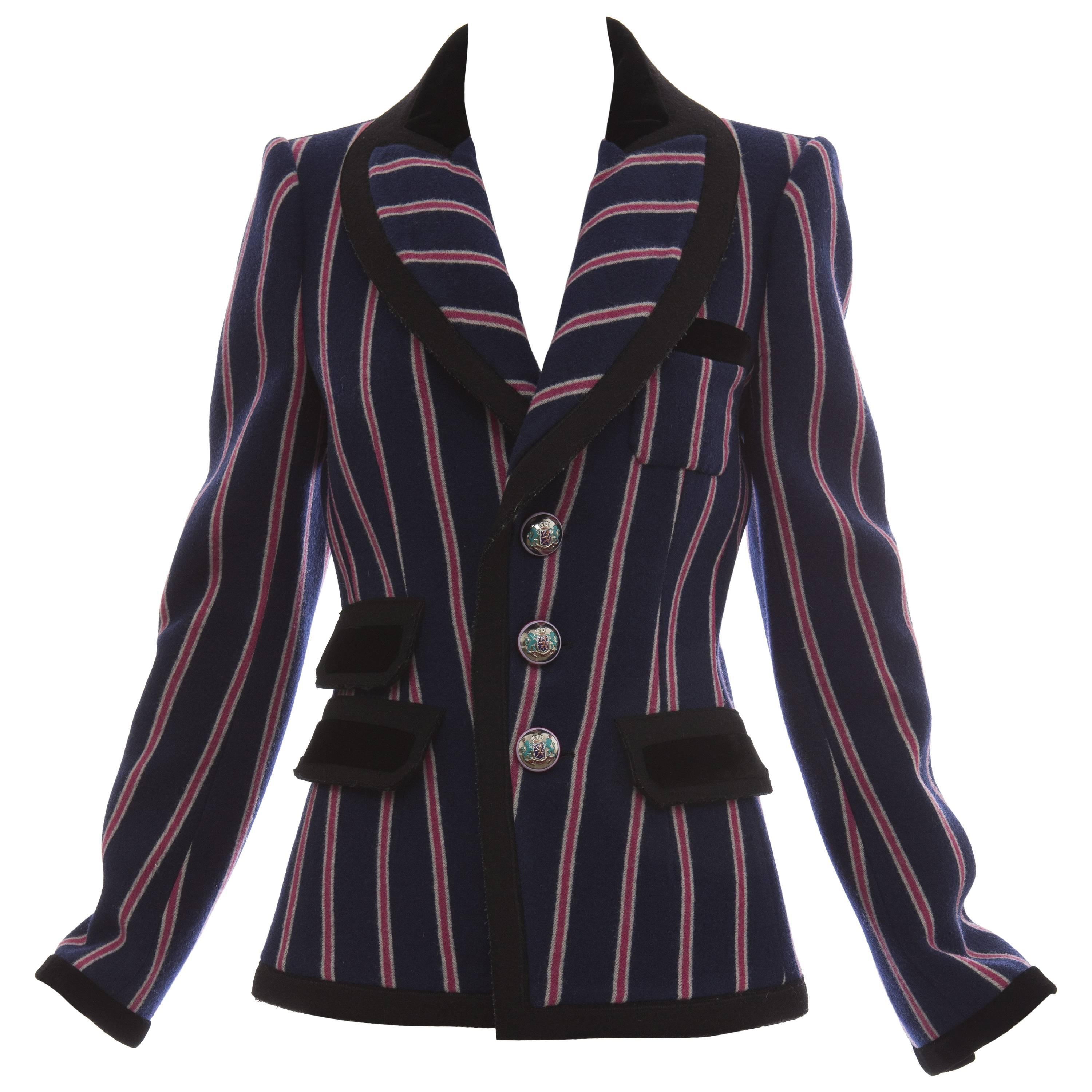 Nicolas Ghesquière für Balenciaga Runway Striped Wool Blazer:: Herbst 2007