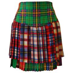 Unique Gianni Versace Couture Pleated Print Skirt Fall 1992 4
