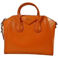 Used Givenchy Orange Antigona Leather Tote