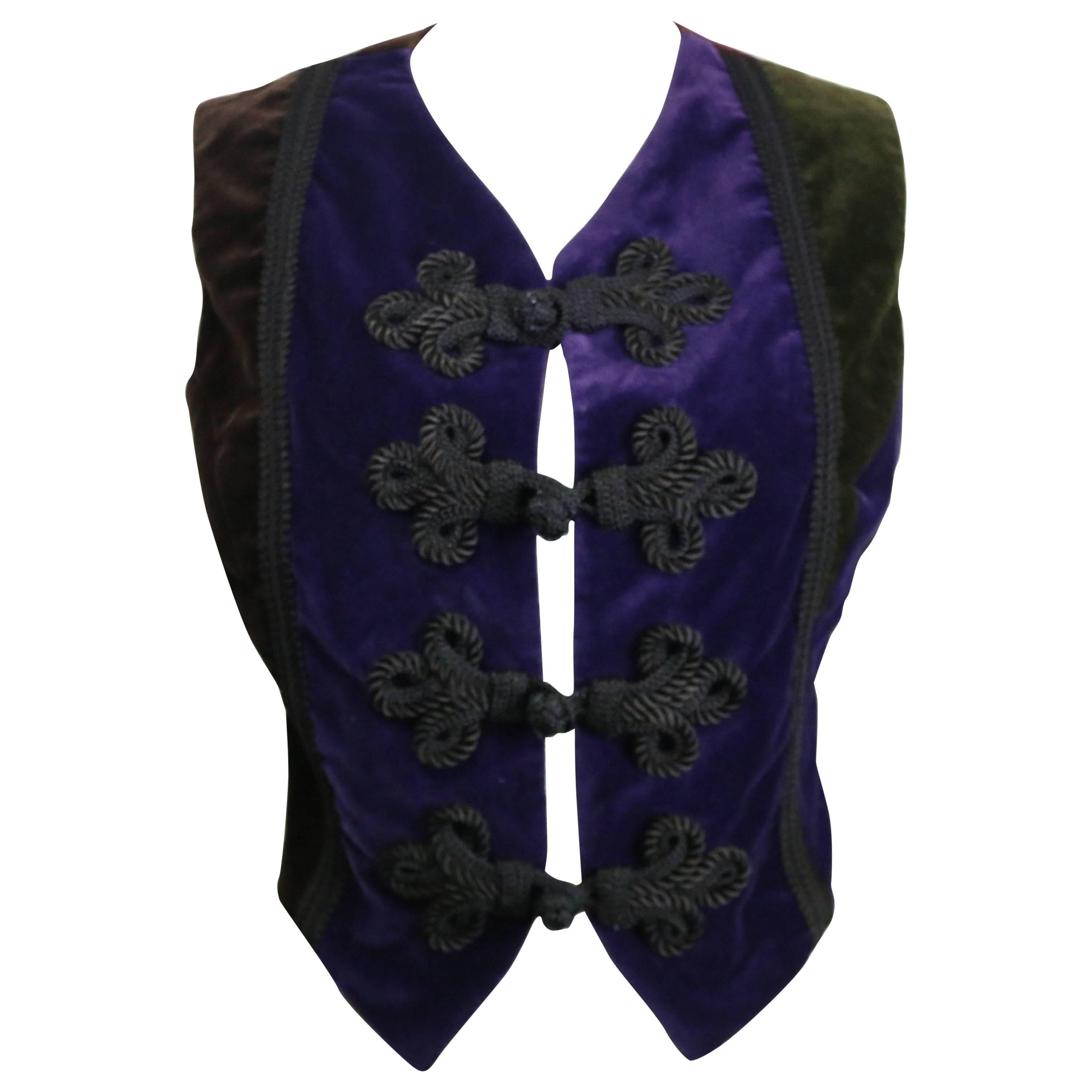 Dolce and Gabbana Colour Blocking Velvet Vest with Knot 