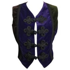 Dolce and Gabbana Colour Blocking Velvet Vest with Knot 9