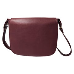 Cartier Vintage Ruby Red Messenger Flap Bag