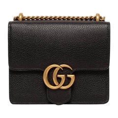 Borsa a Spalla Gucci Pochette Kette GG Marmont Nera