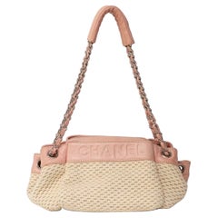 Borse a Spalla Chanel Lax Fisarmonica Lana Rosa