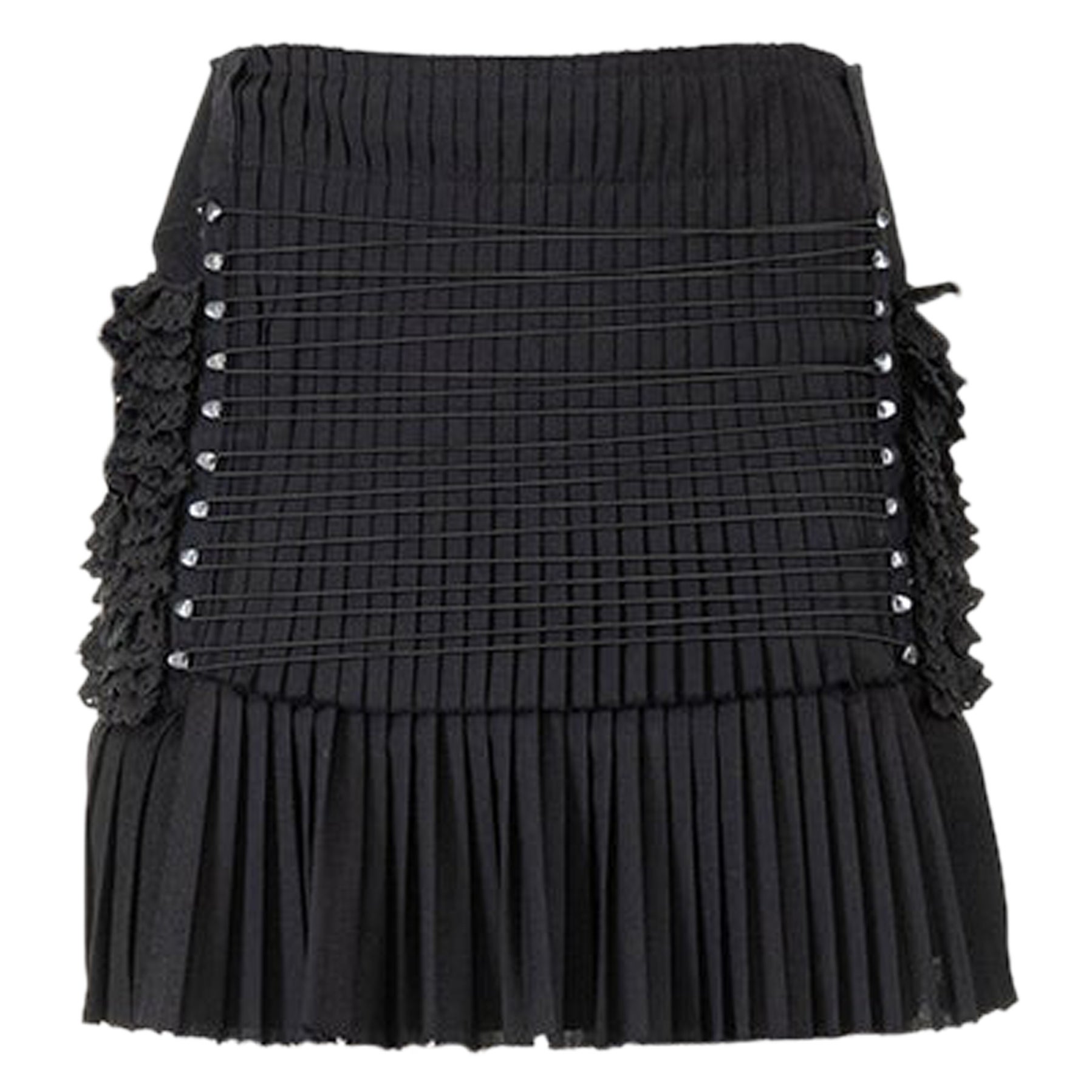 BALENCIAGA BY NICOLAS GHESQUIÈRE FW 01 Mini-jupe plissée en maille, rare et iconique