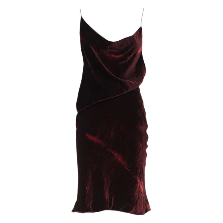 GUCCI BY TOM FORD SS 97 Rare Velvet Open Back Slip Dress For Sale