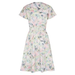 1950s Japanese Novelty Print Design Dress