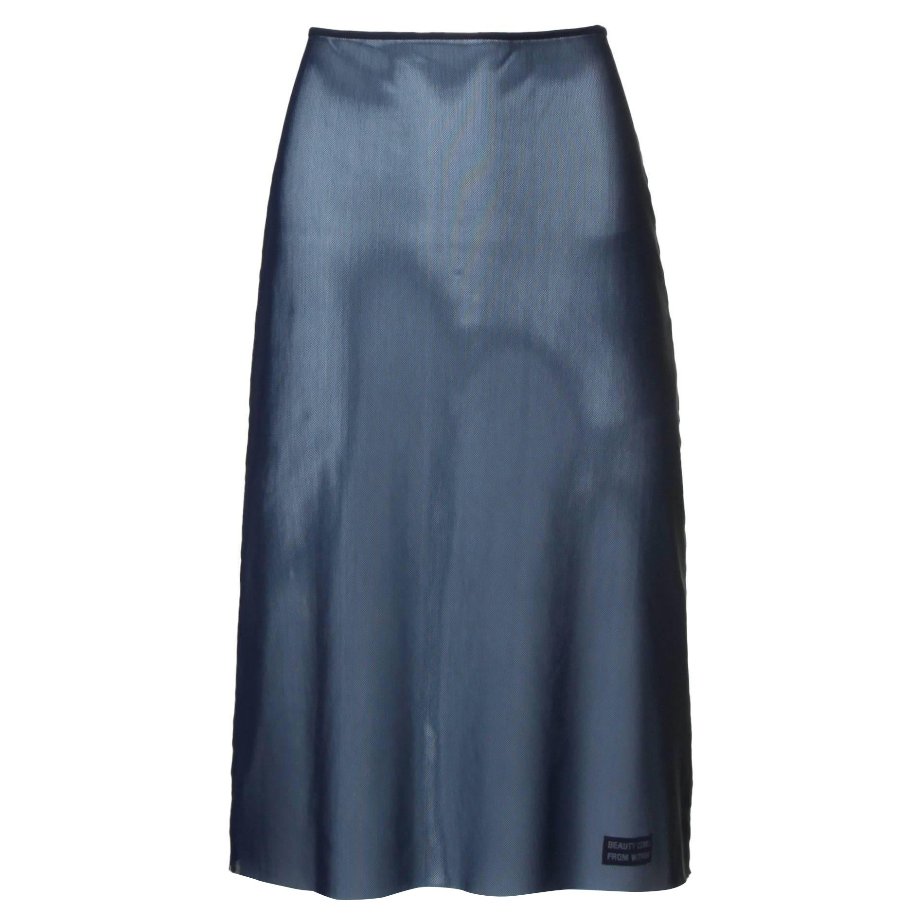 1990s Vintage Moschino "Beauty Comes from Within" Mesh Skirt For Sale