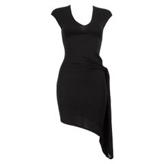 Helmut Lang Black Ruch Detail Sleeveless Dress Size S