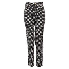 Versace Black Polka Dots Trousers Size M