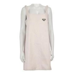 Prada Pink Denim Logo Plaque Dress Size XL