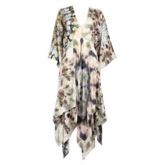 Dior Floral Logo Printed Kaftan Midi Dress Size S