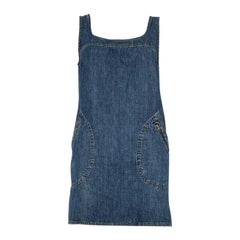 Letrero dorado Vestido vaquero azul sin mangas Talla S