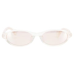 Moncler Ivory Transparent Oval Sunglasses