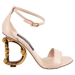 Dolce & Gabbana S/S 24 Pink Leather Kiera 105 Sandals Size FR 36