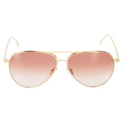 Victoria Beckham Gold Gradient Aviator Sunglasses