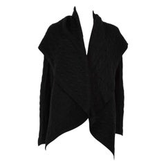 Ralph Lauren Black Cashmere Cable Knit Cardigan Size M