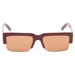 Salvatore Ferragamo Brown Rectangular Tinted Sunglasses