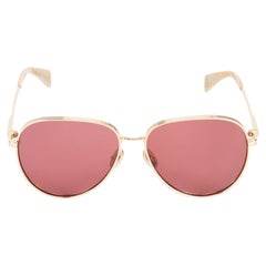 Lanvin Gold & Red Tinted Aviator Sunglasses