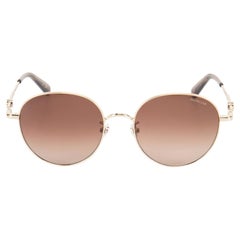 Moncler Gold & Brown Gradient Round Sunglasses