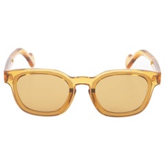 Moncler Yellow Transparent Square Sunglasses