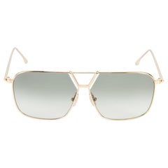 Victoria Beckham Gold & Sage Square Sunglasses