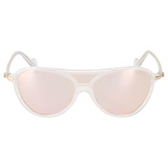 Moncler White Transparent Mirrored Sunglasses